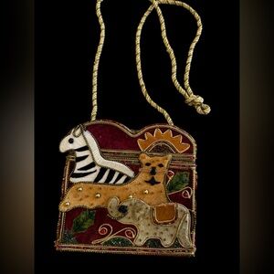 Mary Francis Beaded  Zoo Box Crossbody Purse Rare HTF Adorable Unique Designer